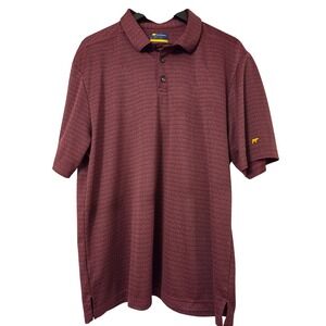 Jack Nicklaus Mens Golf Polo Shirt XL Burgundy Textured Logo Short Sleeve Collar